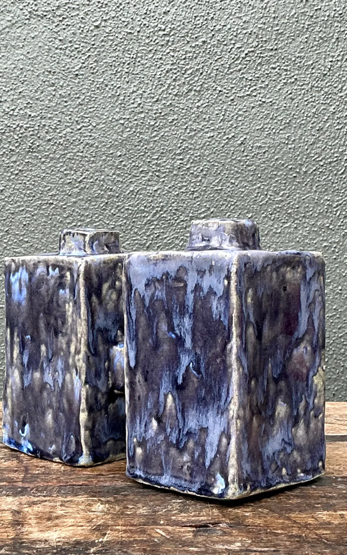 Vintage Dual Cubic Ceramic Vase — additional photo 4
