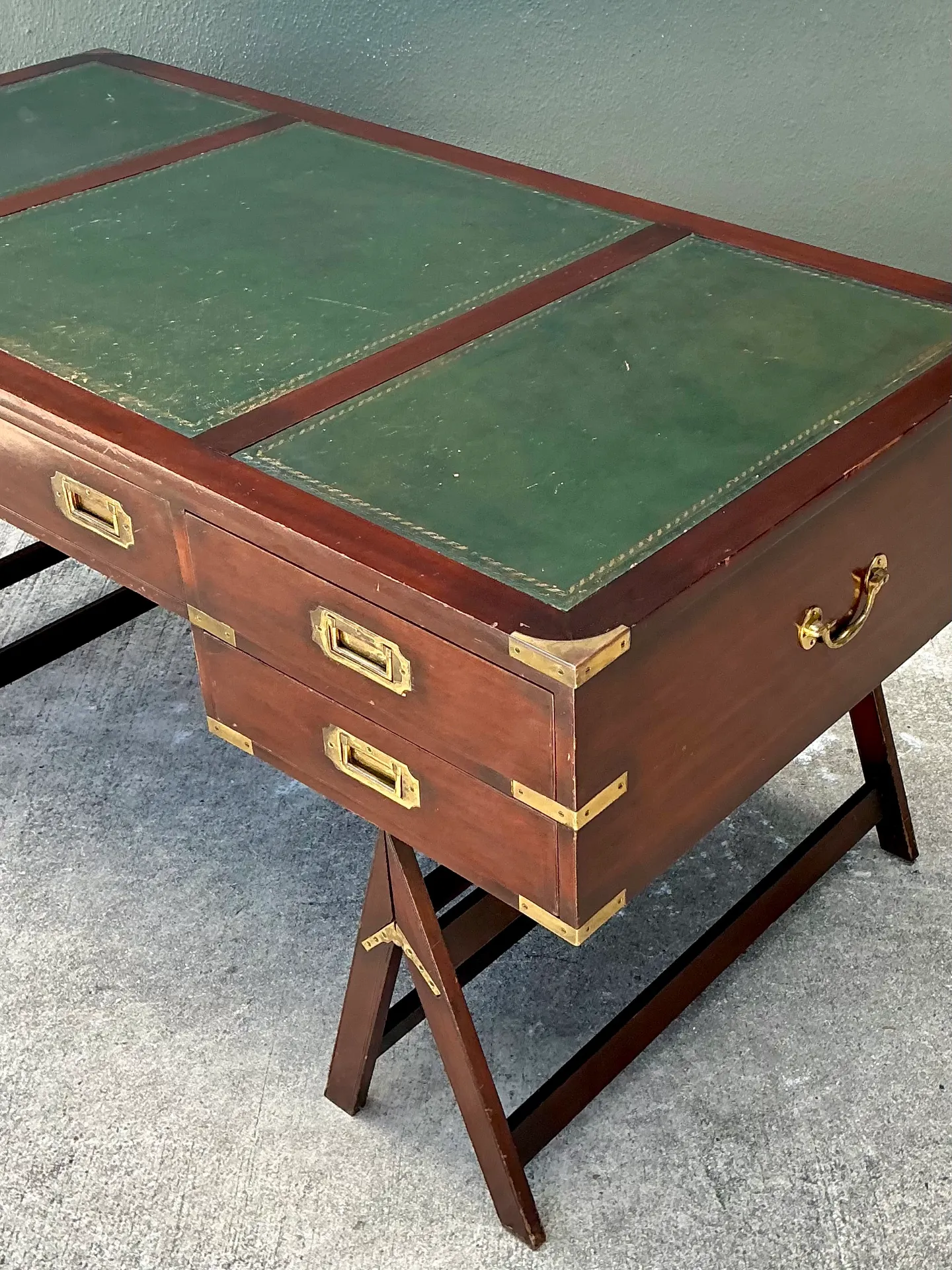 Vintage Military Campaign Wood Desk — additional photo 6