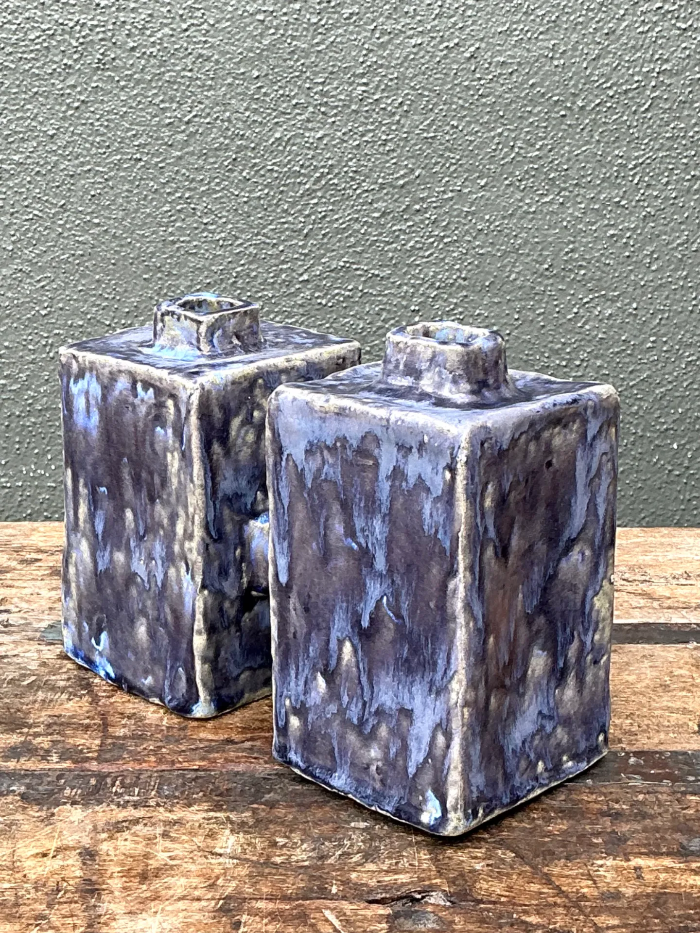 Vintage Dual Cubic Ceramic Vase — additional photo 6
