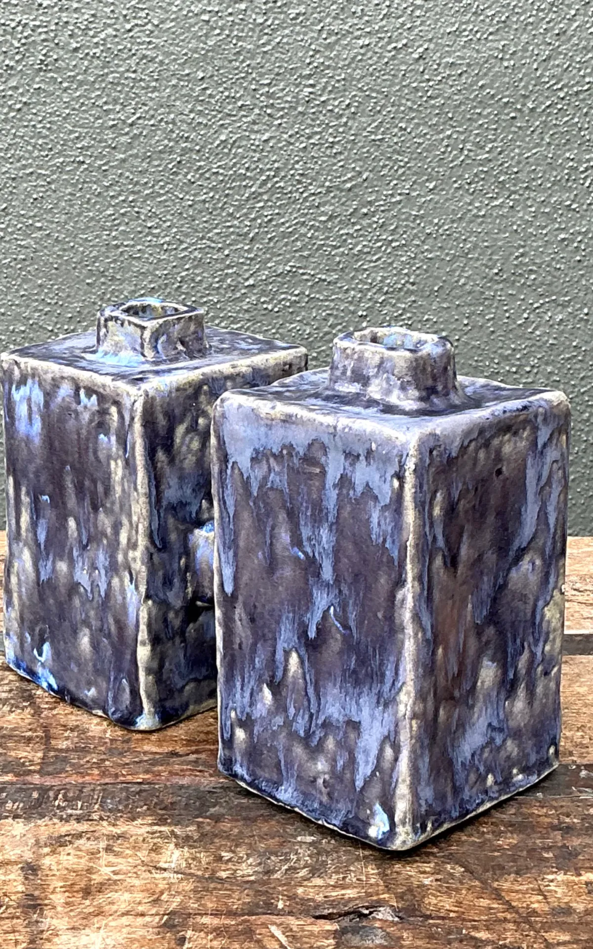Vintage Dual Cubic Ceramic Vase — additional photo 6