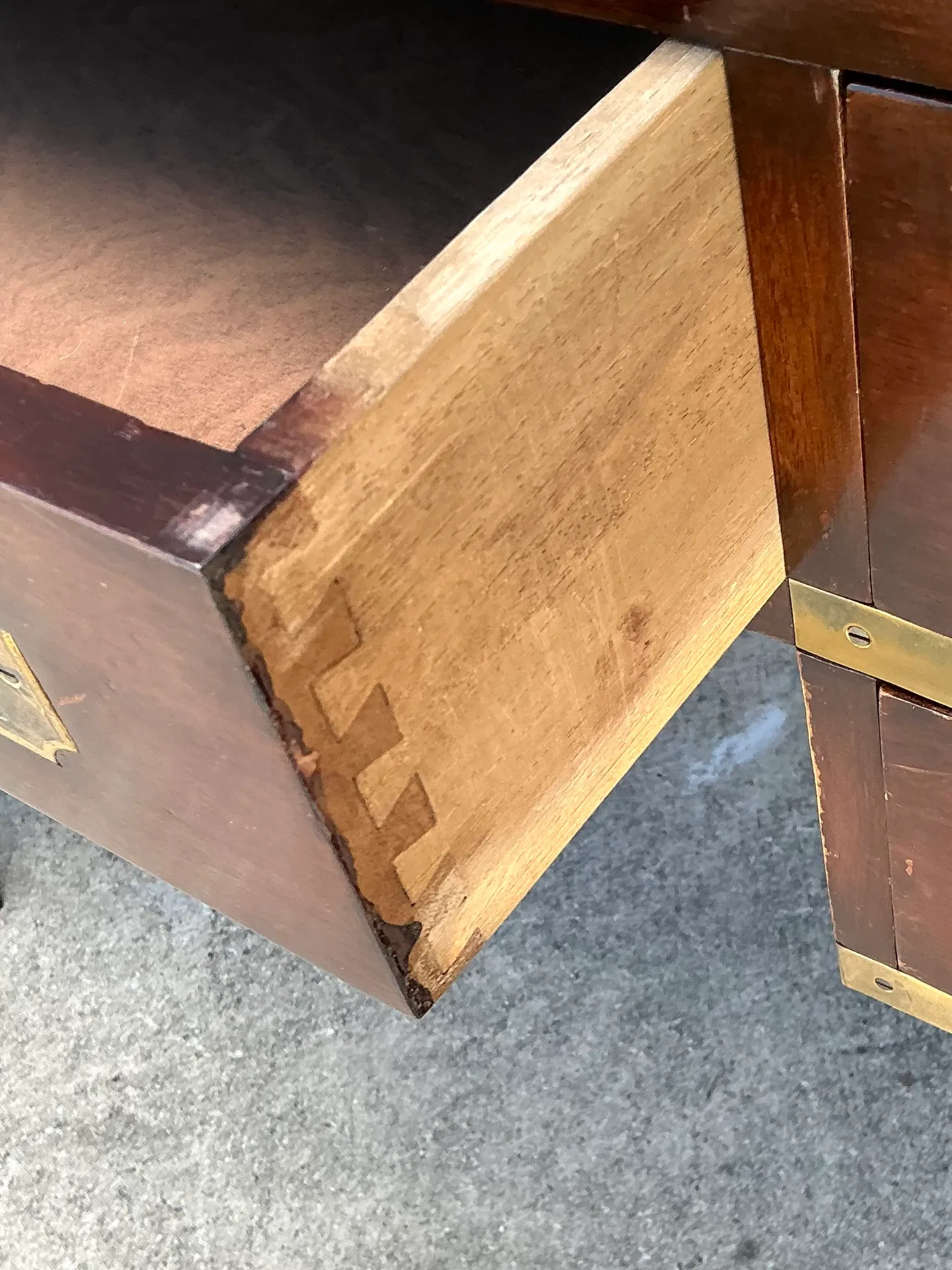 Vintage Military Campaign Wood Desk — additional photo 3
