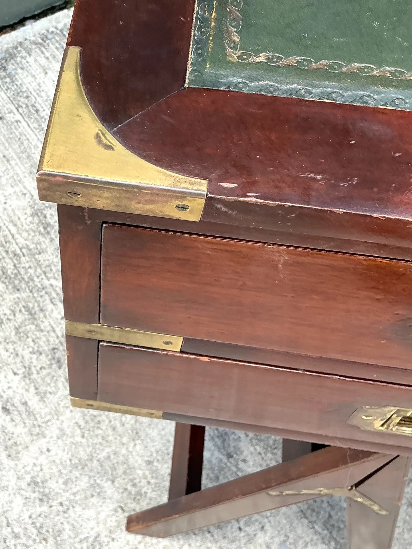 Vintage Military Campaign Wood Desk — additional photo 7
