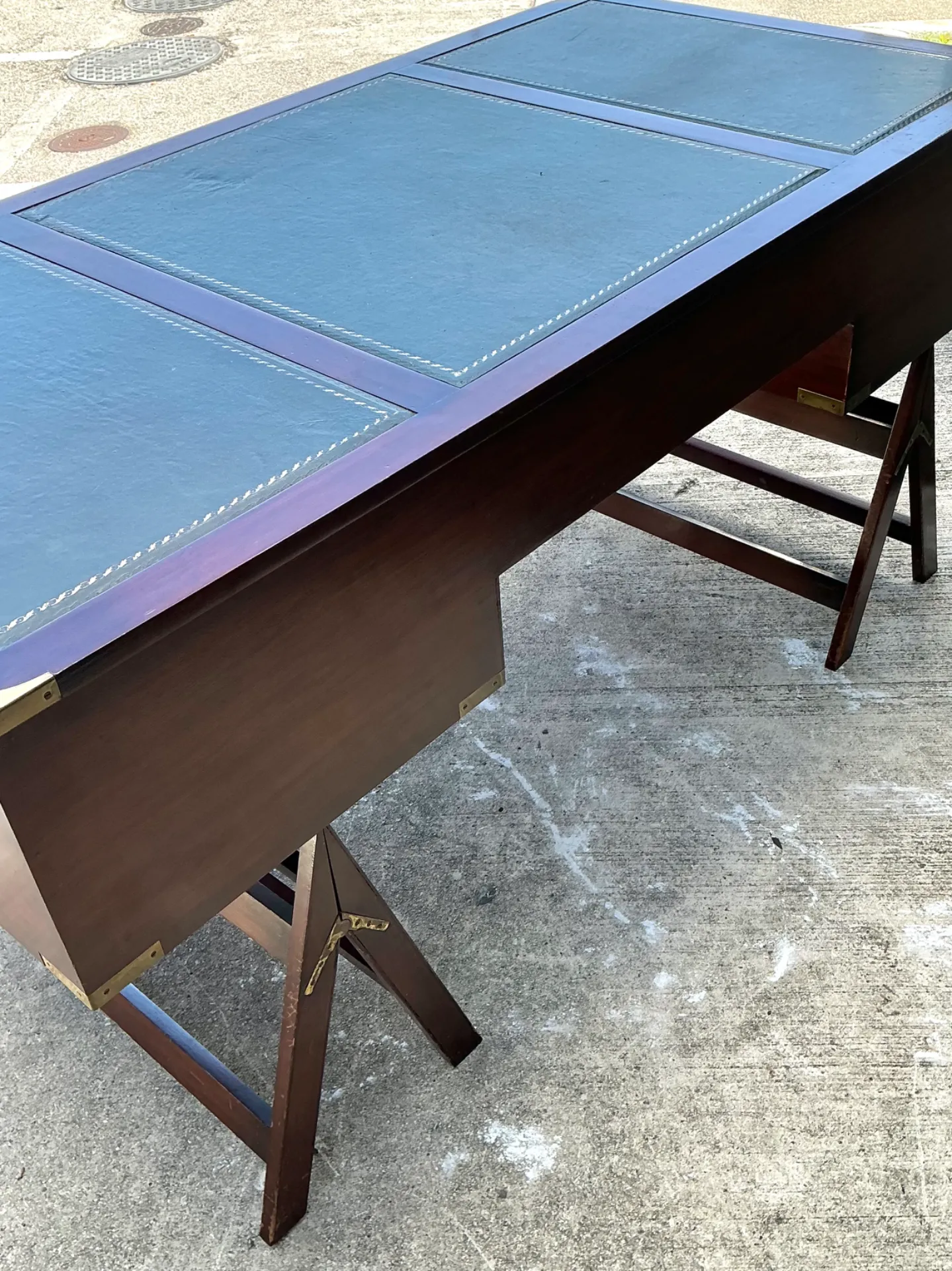 Vintage Military Campaign Wood Desk — additional photo 8