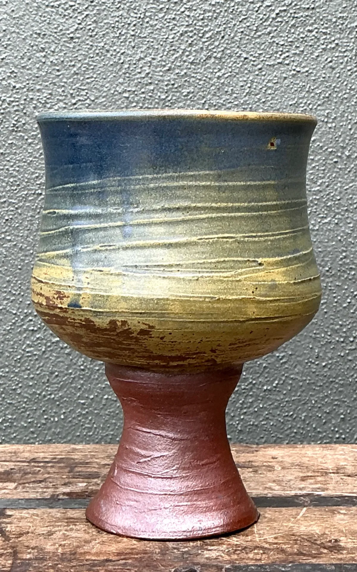 Vintage Textured Ceramic Chalice Vase — additional photo 8