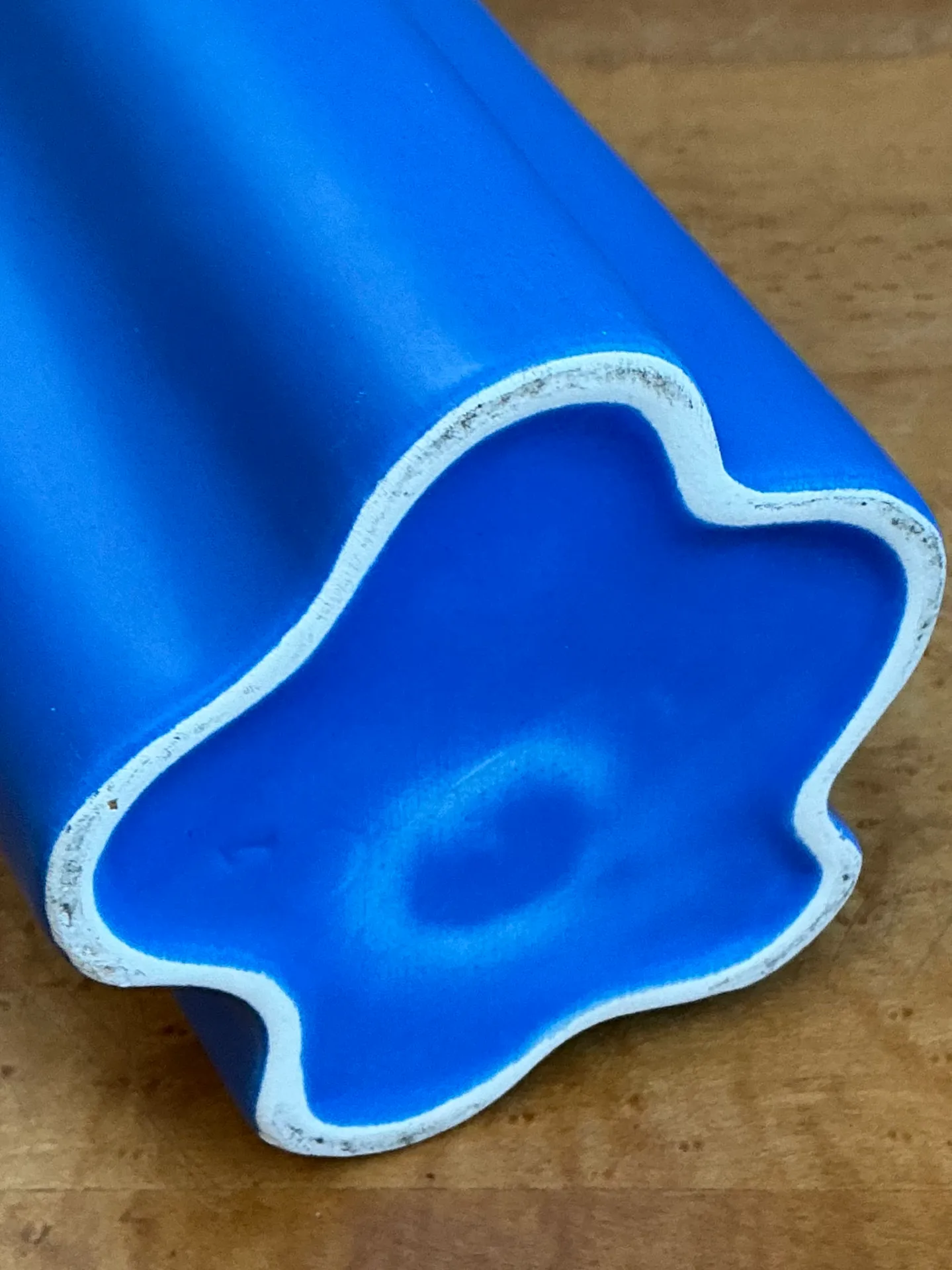 Vintage Blue Fluted Ceramic Vase — additional photo 3