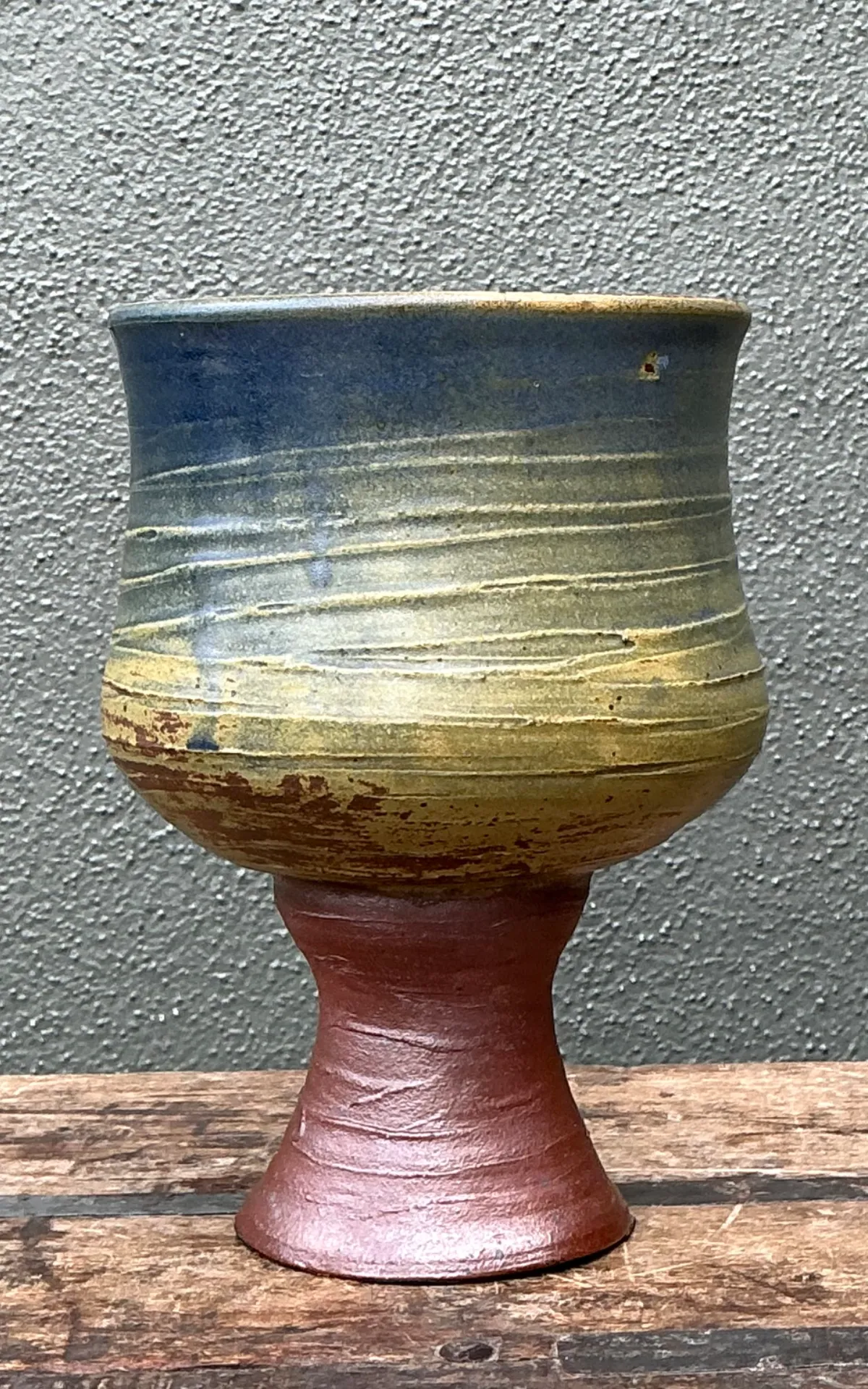 Vintage Textured Ceramic Chalice Vase — additional photo 7
