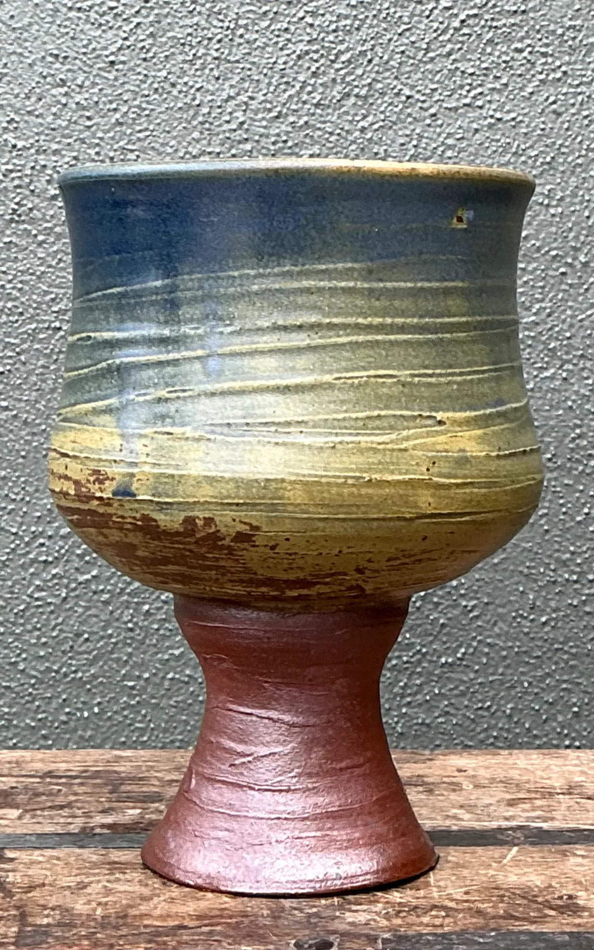 Vintage Textured Ceramic Chalice Vase — additional photo 5