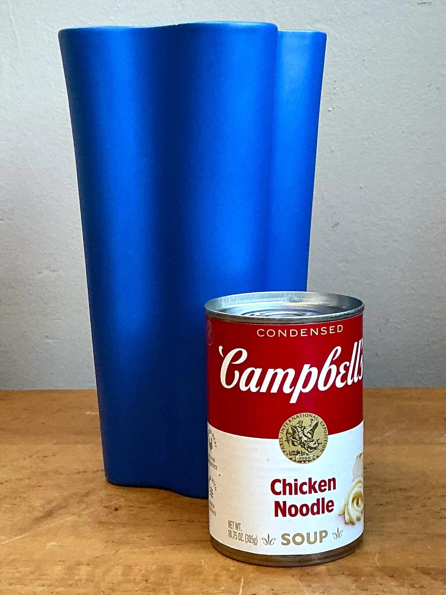 Vintage Blue Fluted Ceramic Vase — additional photo 1