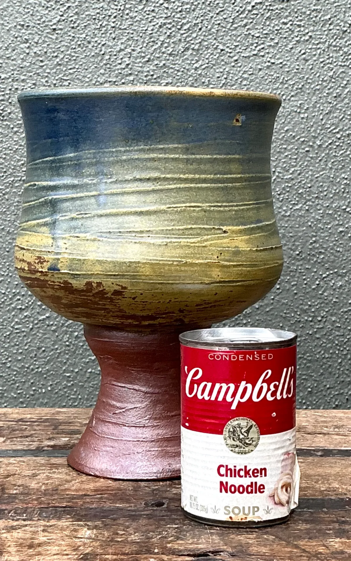 Vintage Textured Ceramic Chalice Vase — additional photo 4