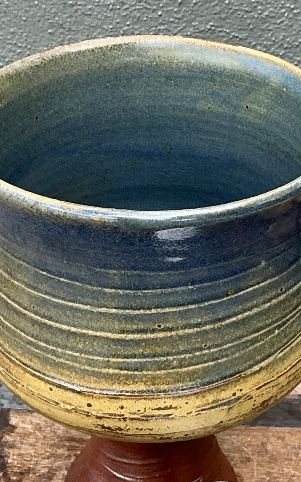 Vintage Textured Ceramic Chalice Vase — additional photo 2