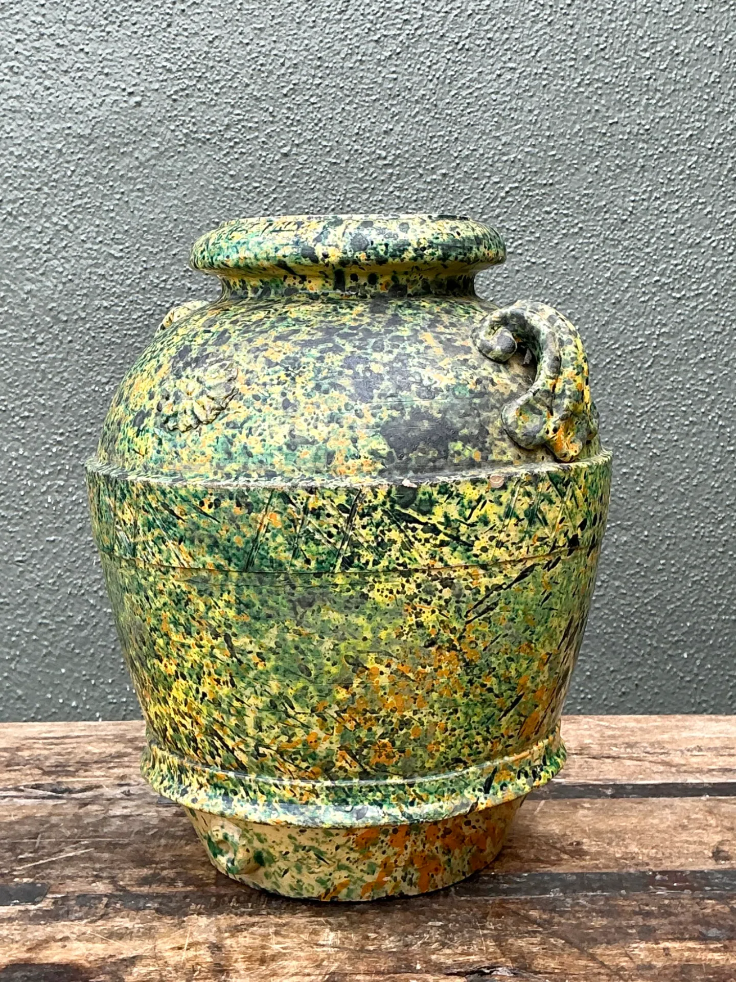 Vintage Speckled Pottery Vessel — additional photo 2