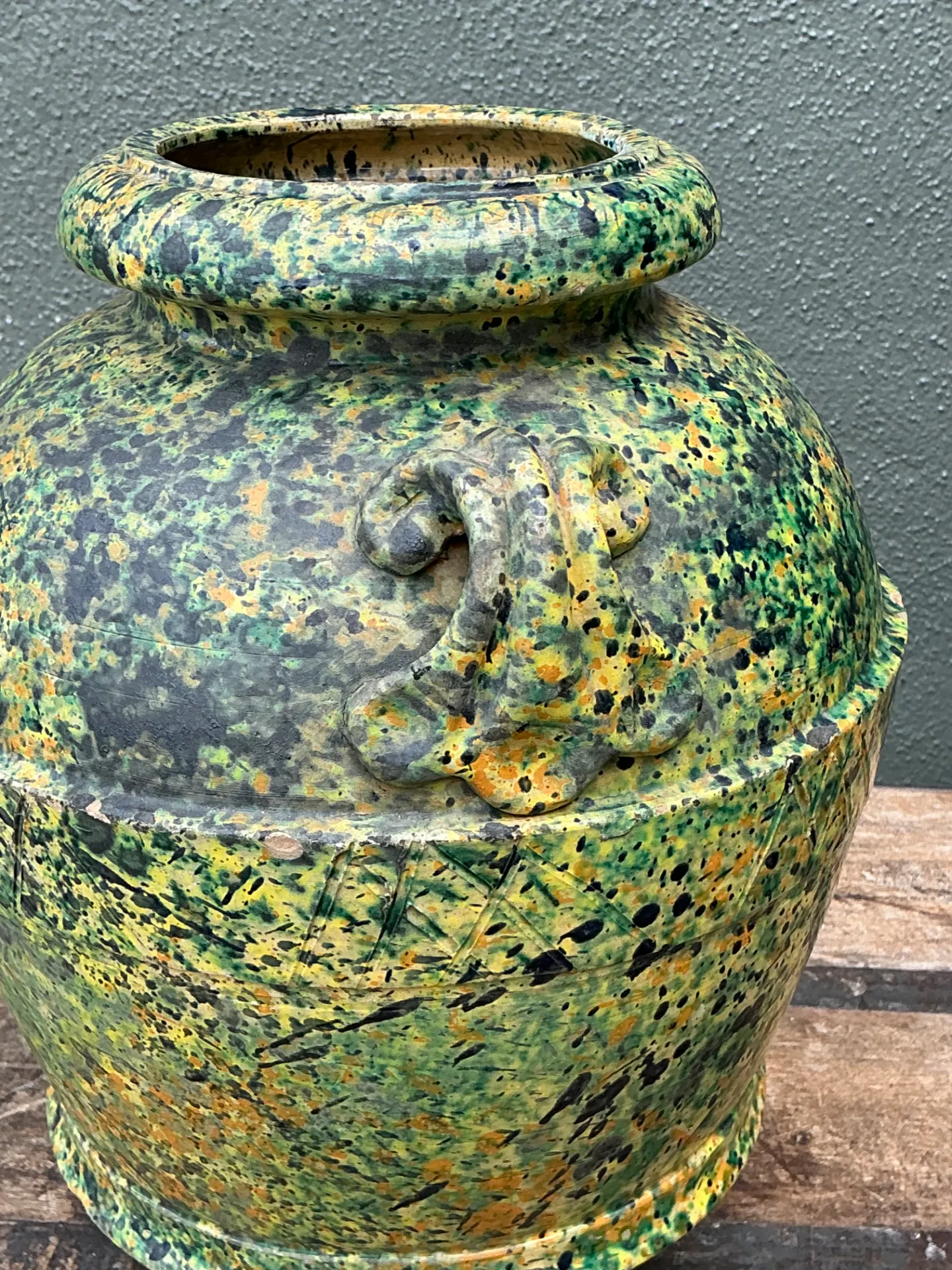 Vintage Speckled Pottery Vessel — additional photo 6