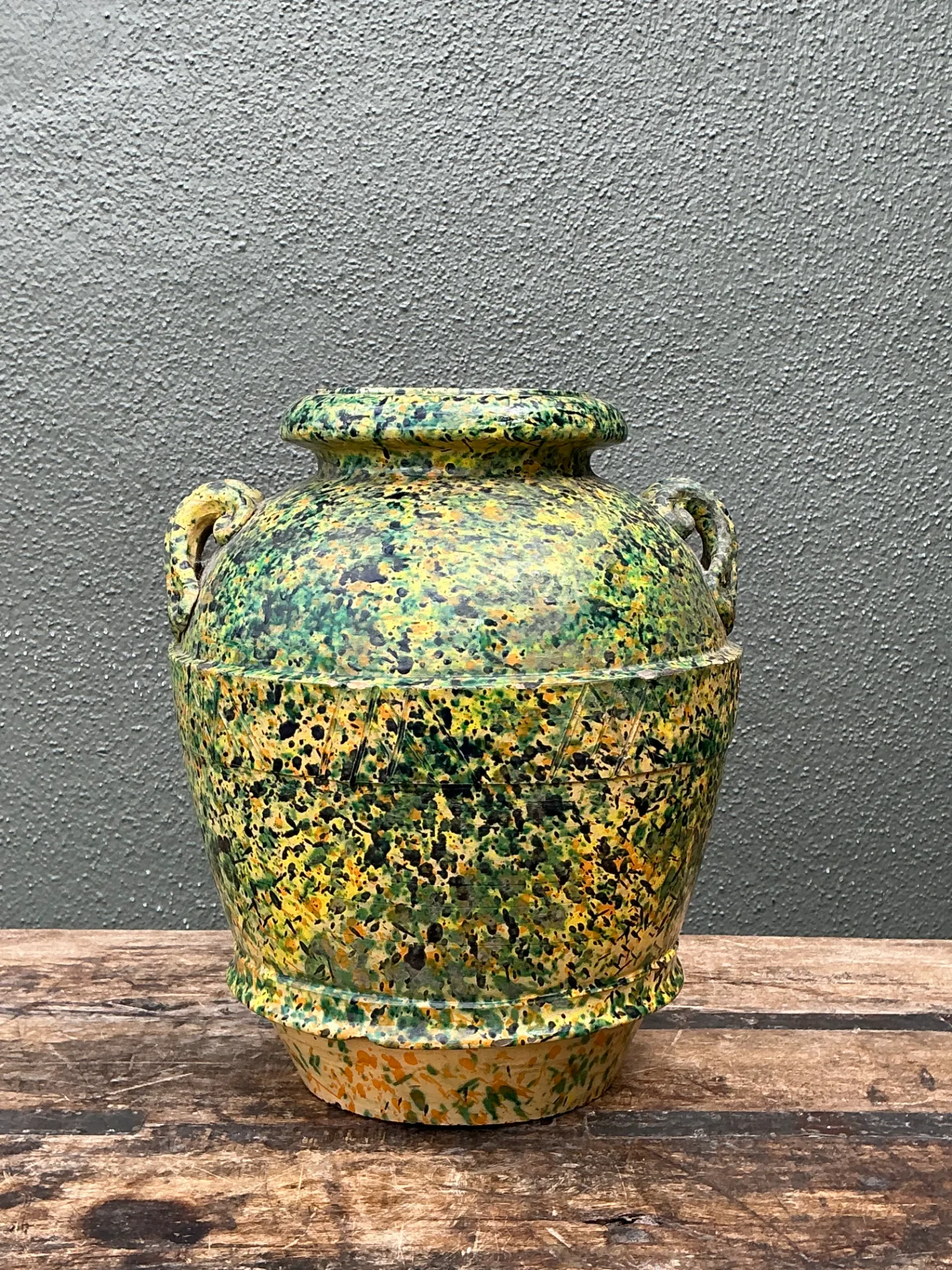 Vintage Speckled Pottery Vessel — additional photo 1