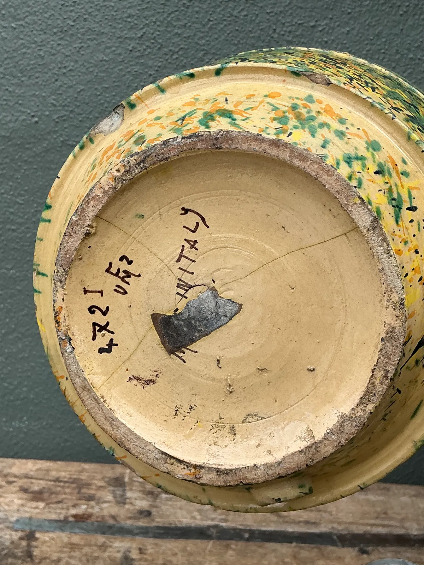 Vintage Speckled Pottery Vessel — additional photo 5
