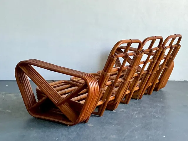 Vintage MCM Paul Frankl 6 Strand Rattan Sofa — additional photo 2