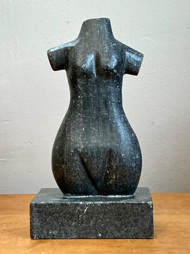 Vintage Carved Stone Female Torso Sculpture — additional photo 8