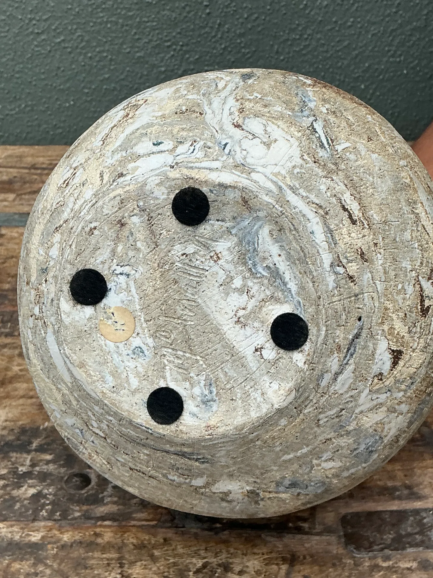 Vintage Textured Ceramic Pottery Vase — additional photo 4