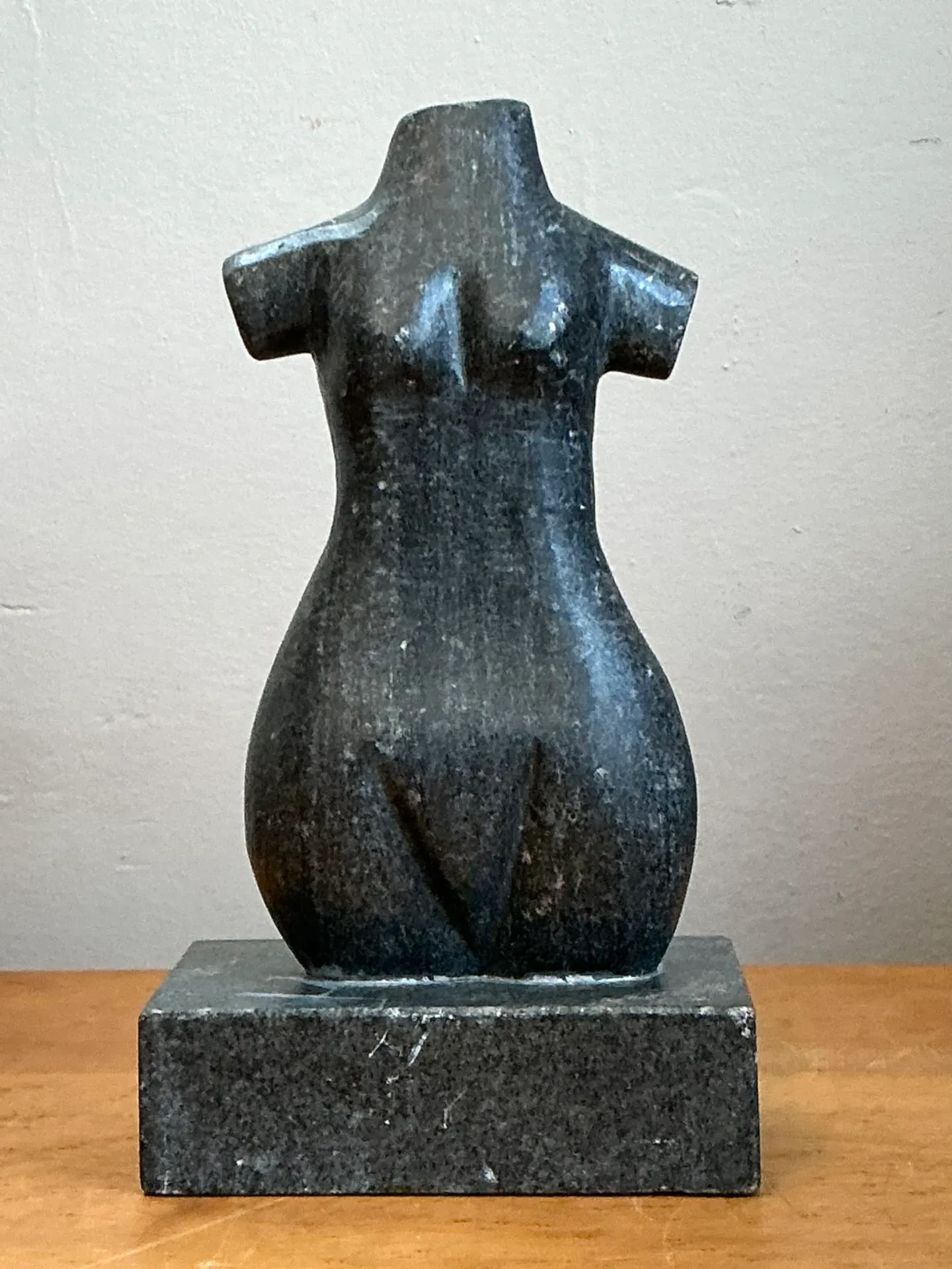 Vintage Carved Stone Female Torso Sculpture — additional photo 2