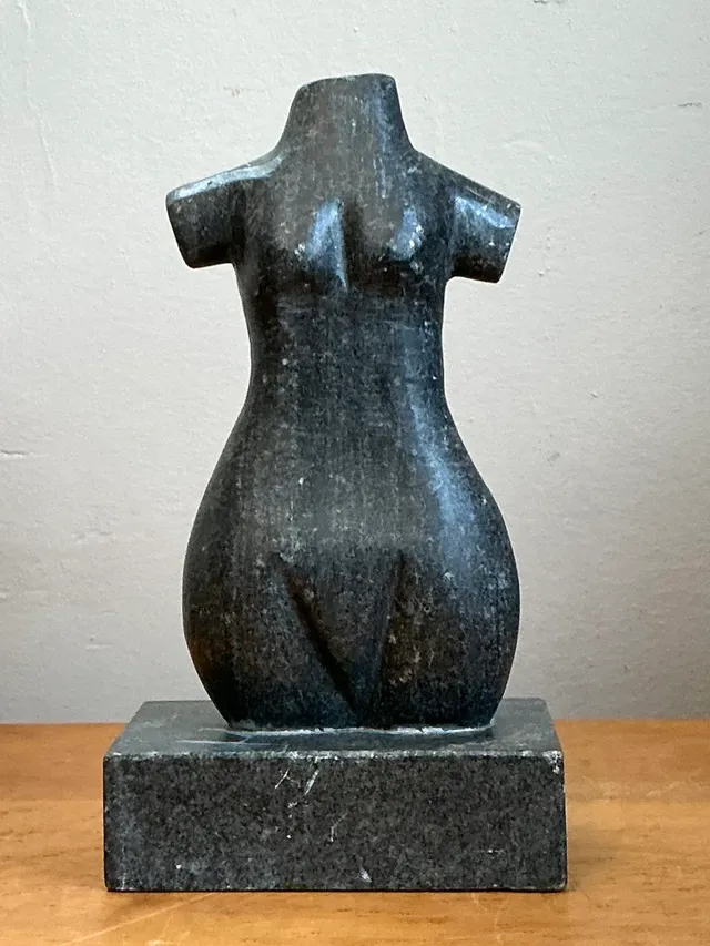 Vintage Carved Stone Female Torso Sculpture — additional photo 2