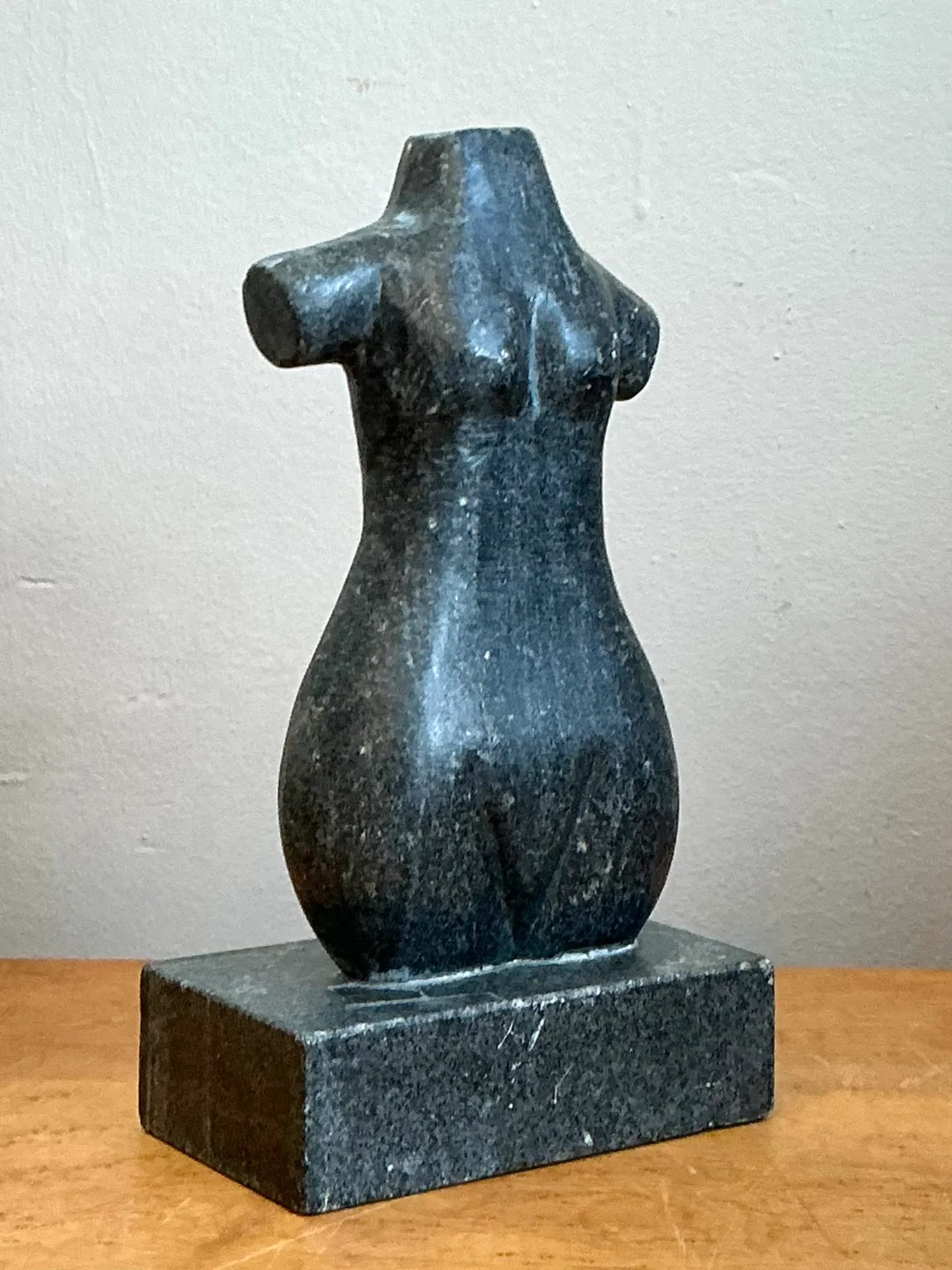 Vintage Carved Stone Female Torso Sculpture — additional photo 1