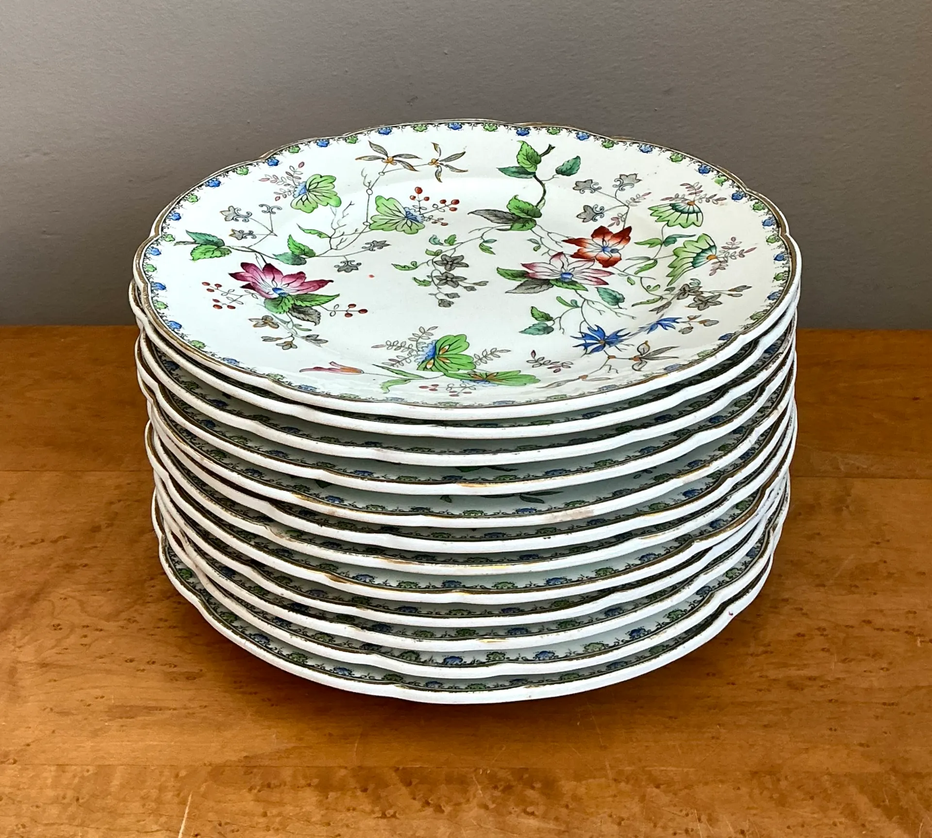George G Vintage “Challie” Floral Patterned Porcelain Plates - Set of 12 — additional photo 1