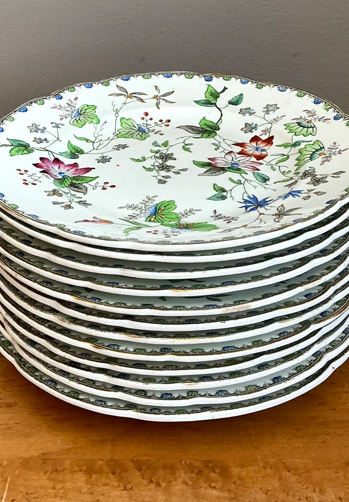 George G Vintage “Challie” Floral Patterned Porcelain Plates - Set of 12