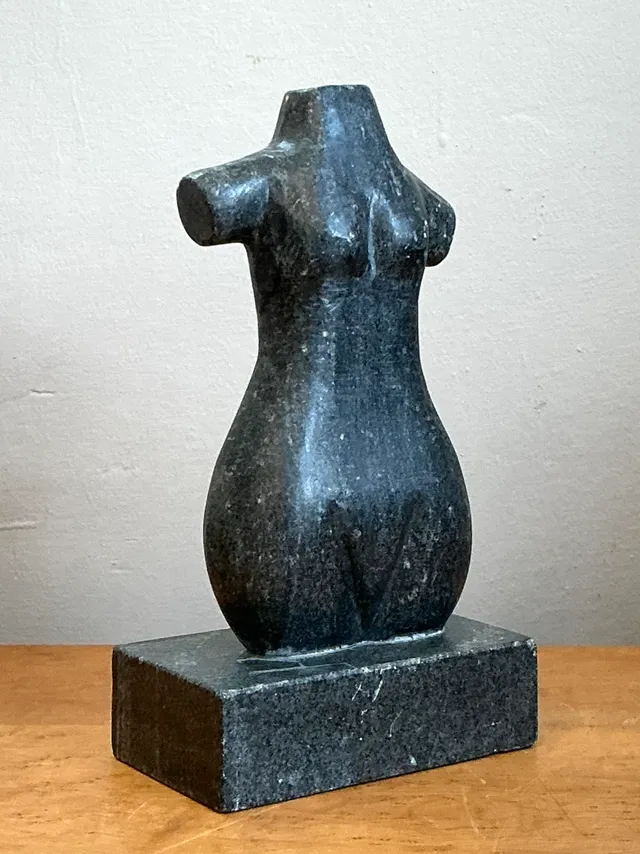 Vintage Carved Stone Female Torso Sculpture — additional photo 7