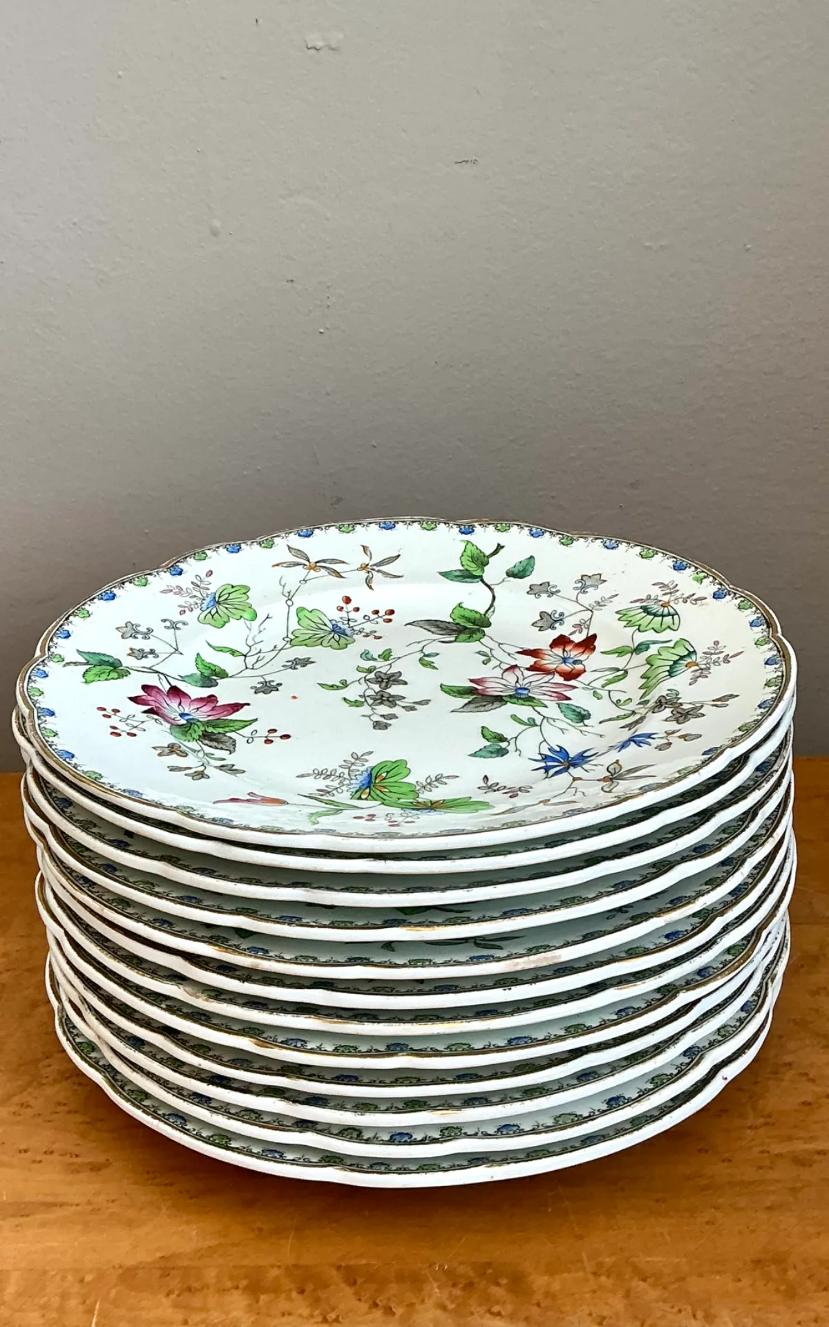 George G Vintage “Challie” Floral Patterned Porcelain Plates - Set of 12 — additional photo 6