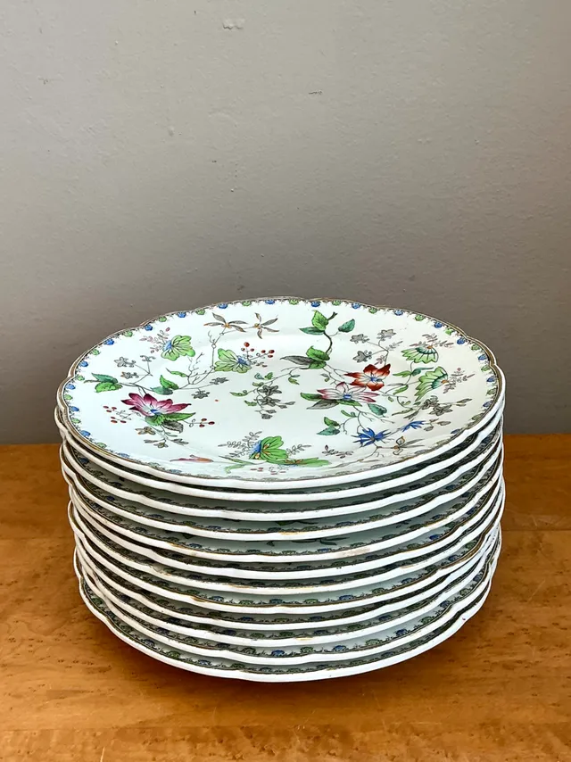 George G Vintage “Challie” Floral Patterned Porcelain Plates - Set of 12 — additional photo 6