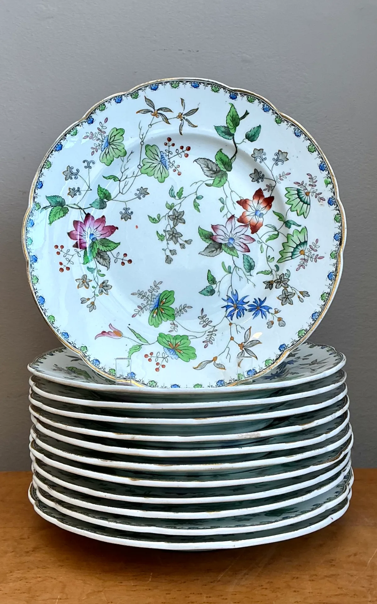 George G Vintage “Challie” Floral Patterned Porcelain Plates - Set of 12 — additional photo 4
