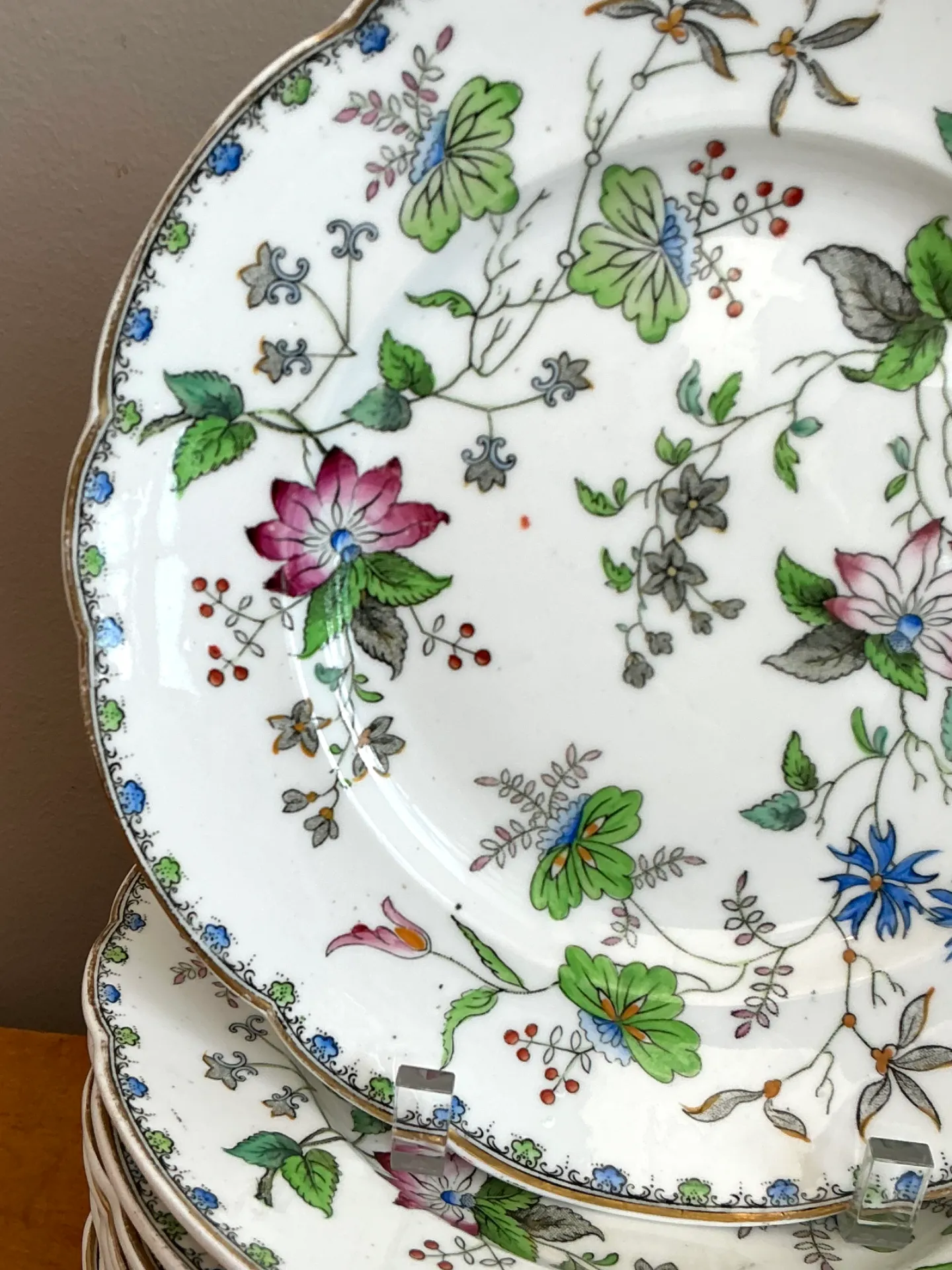 George G Vintage “Challie” Floral Patterned Porcelain Plates - Set of 12 — additional photo 7