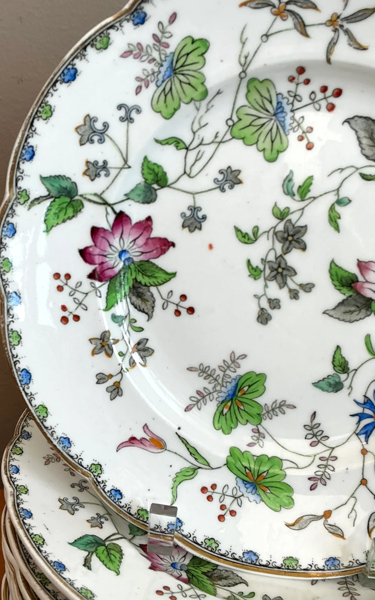 George G Vintage “Challie” Floral Patterned Porcelain Plates - Set of 12 — additional photo 7
