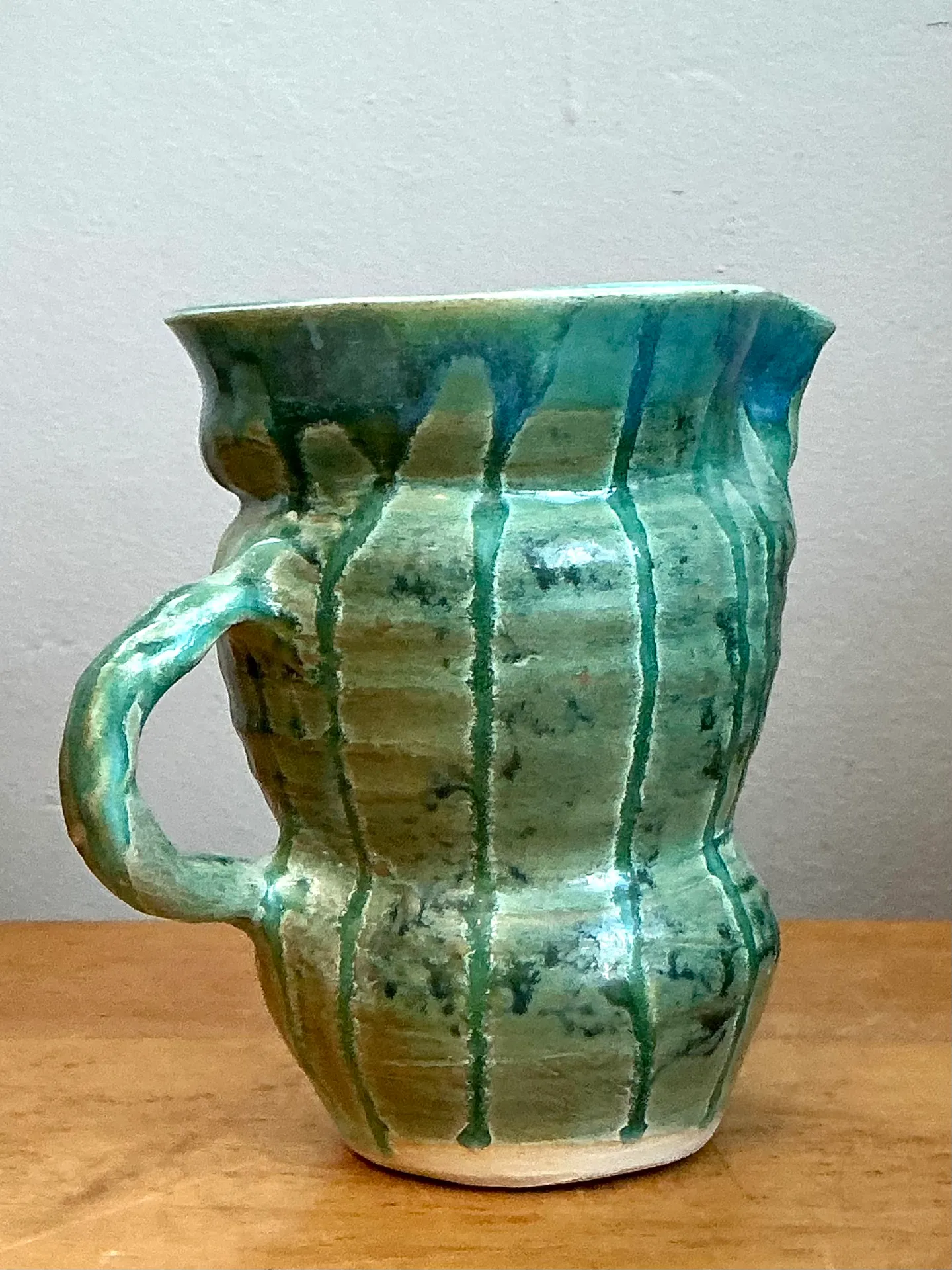 Vintage Drip Glaze Ceramic Pitcher — additional photo 7