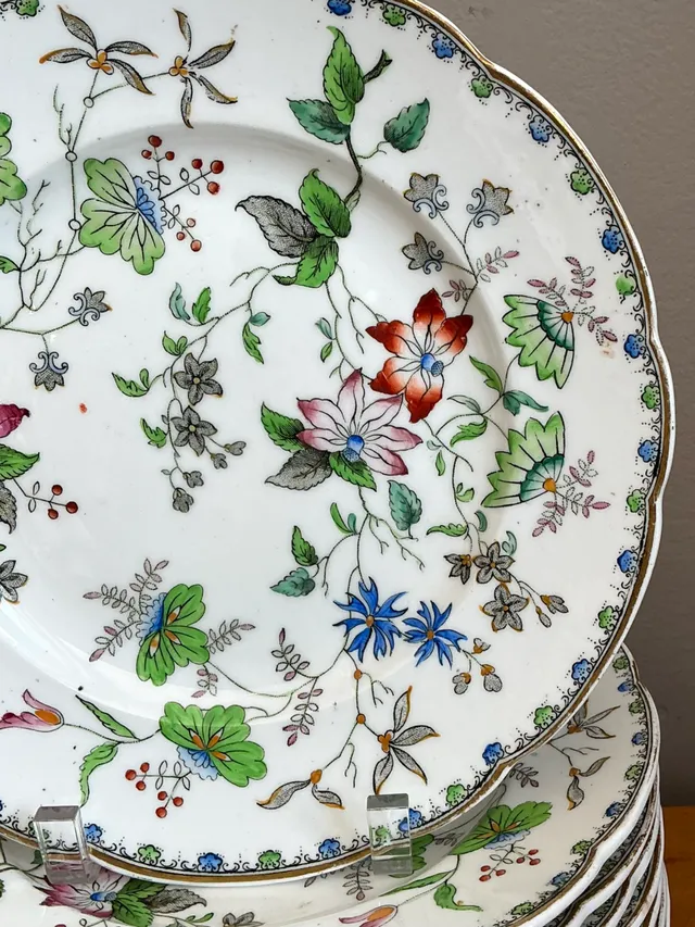 George G Vintage “Challie” Floral Patterned Porcelain Plates - Set of 12 — additional photo 5