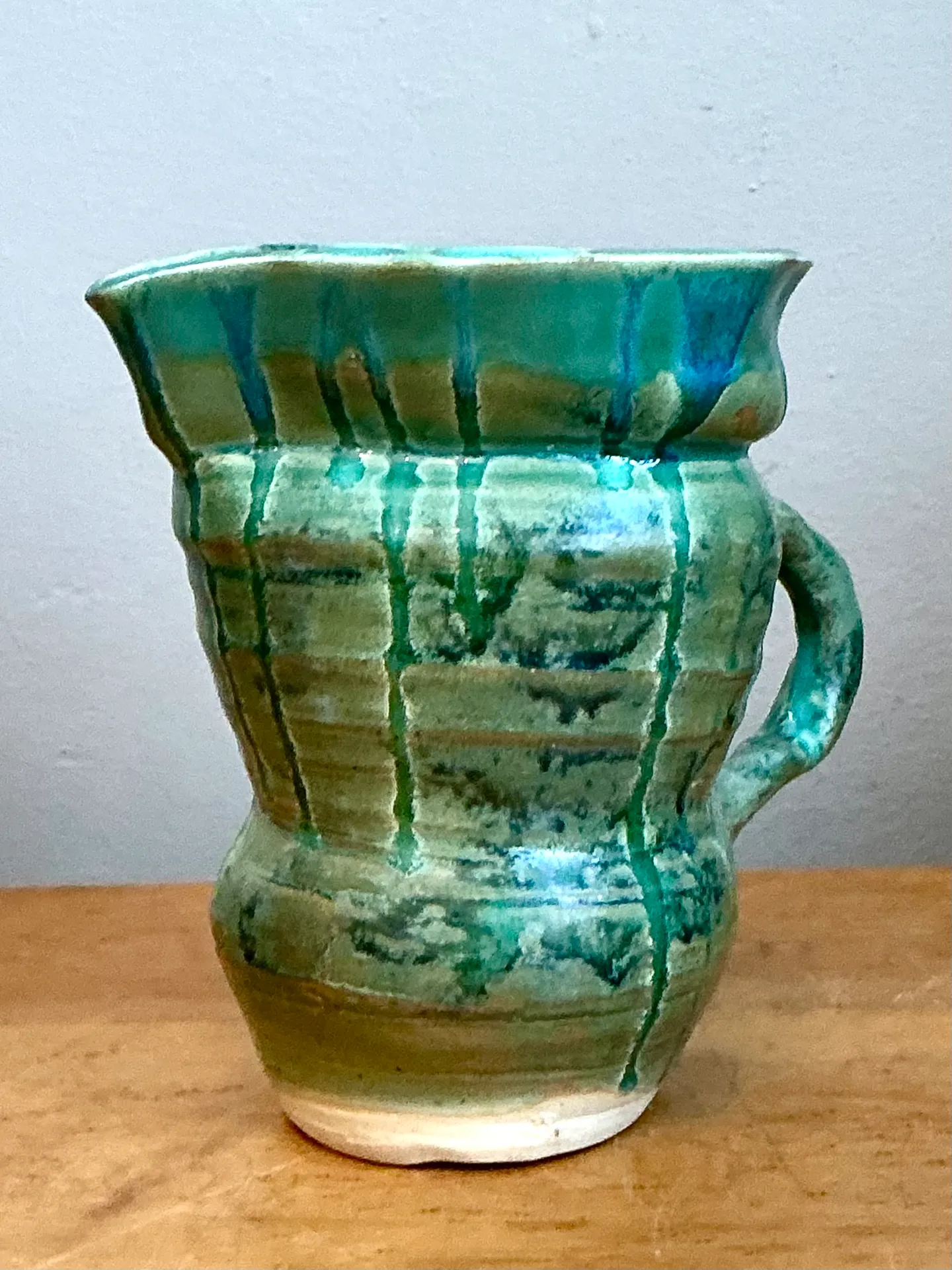 Vintage Drip Glaze Ceramic Pitcher — additional photo 6