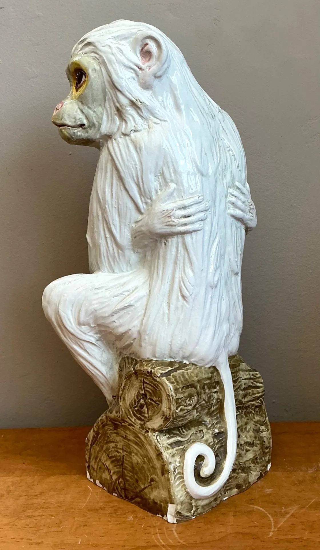 Vintage Italian Glazed Ceramic Monkey And Baby — additional photo 5