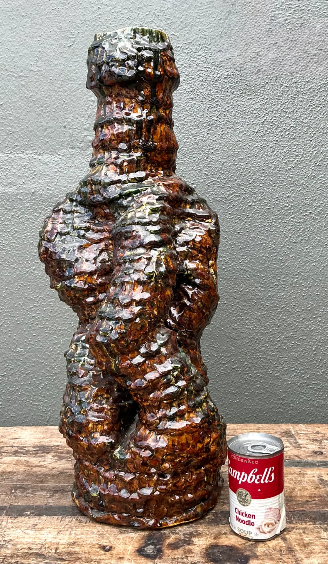Vintage Sculptural Textured Ceramic Vase