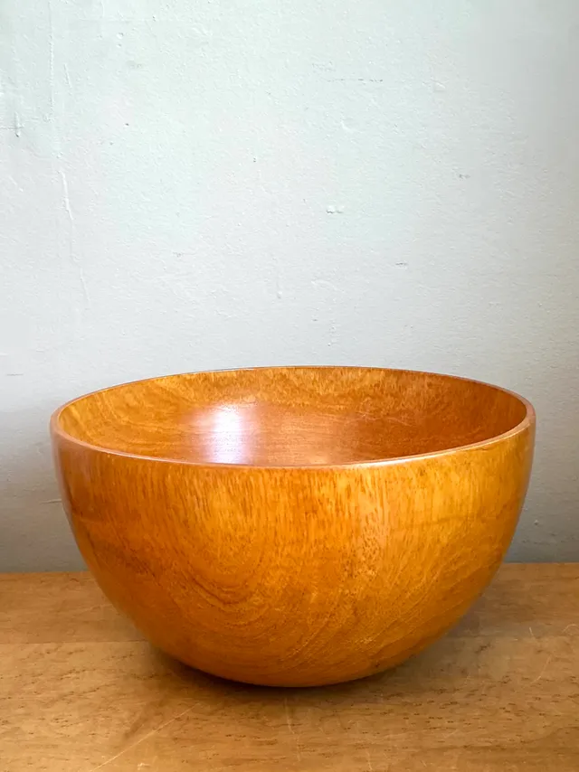 Vintage Handcrafted Wooden Bowl — additional photo 1