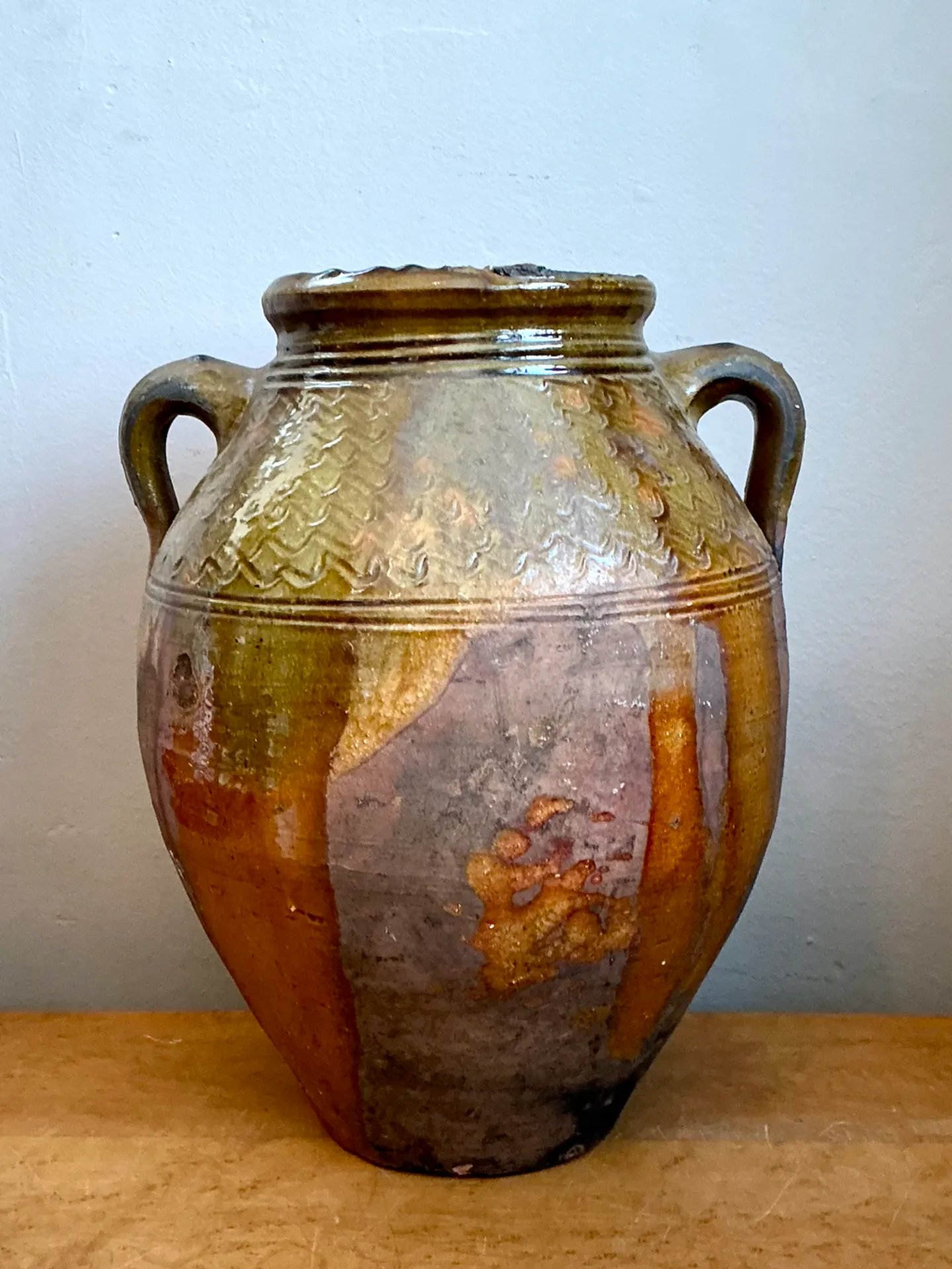 Vintage Glazed Terracotta Jar — additional photo 1