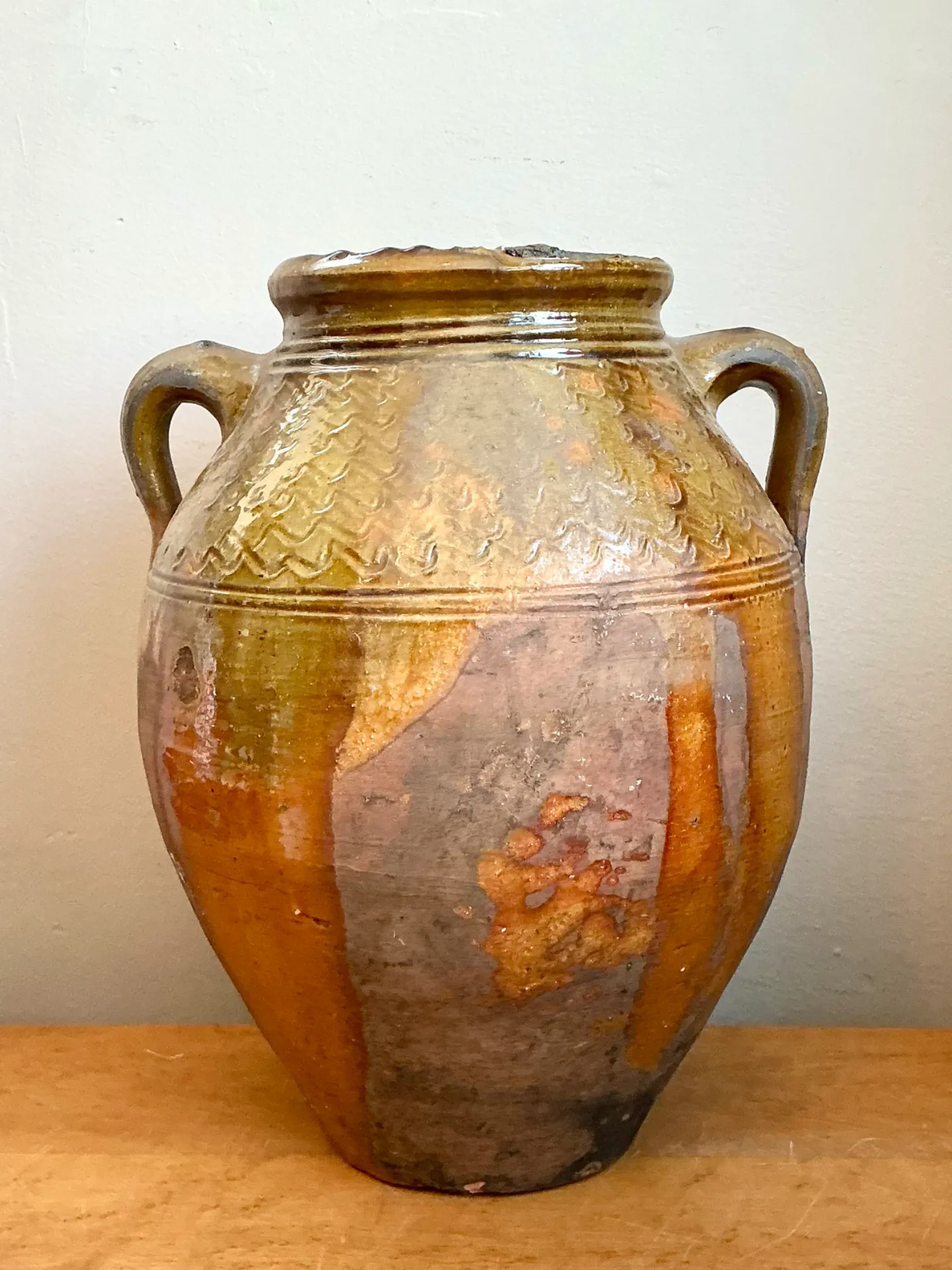 Vintage Glazed Terracotta Jar — additional photo 3