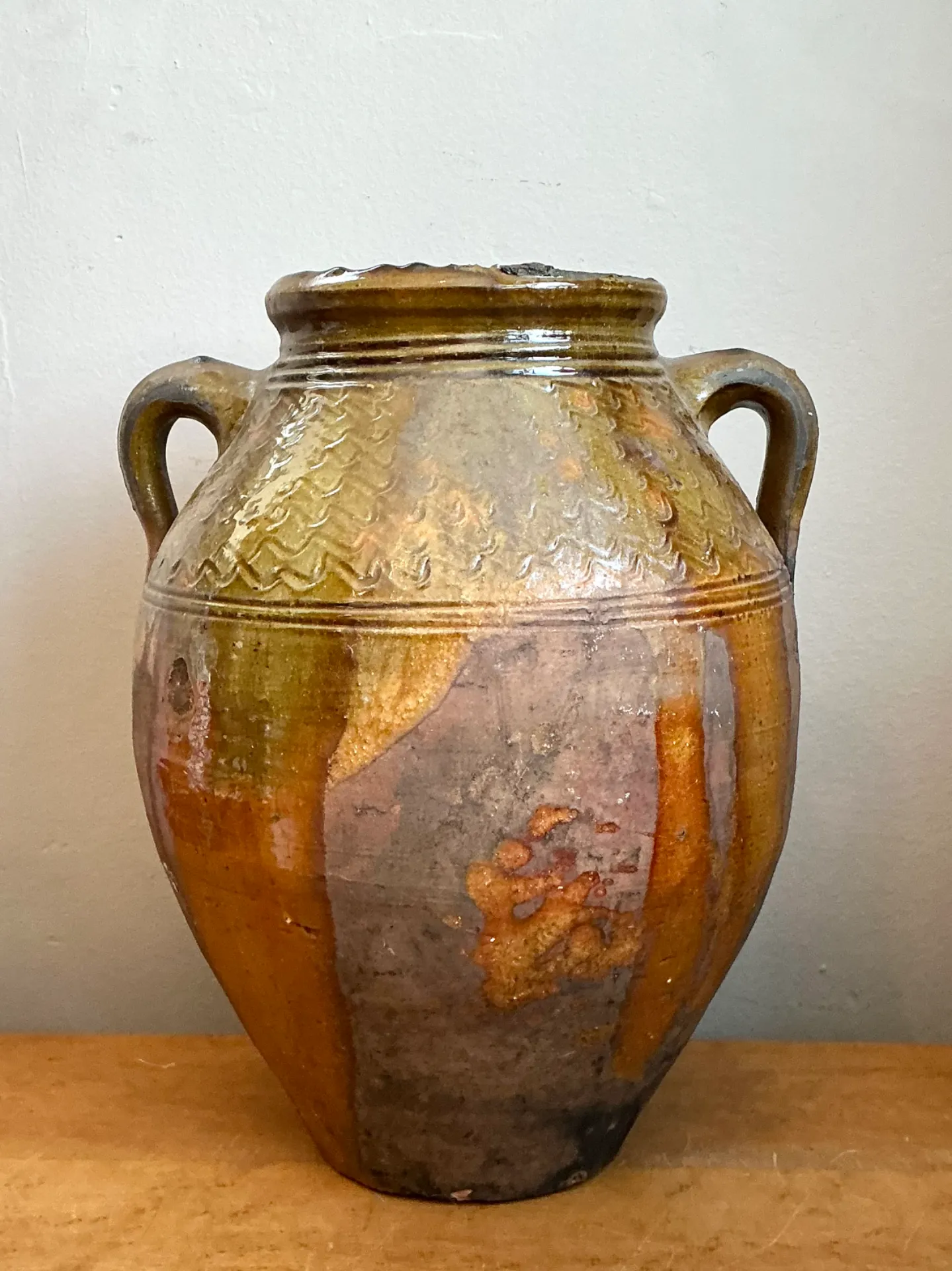 Vintage Glazed Terracotta Jar — additional photo 5