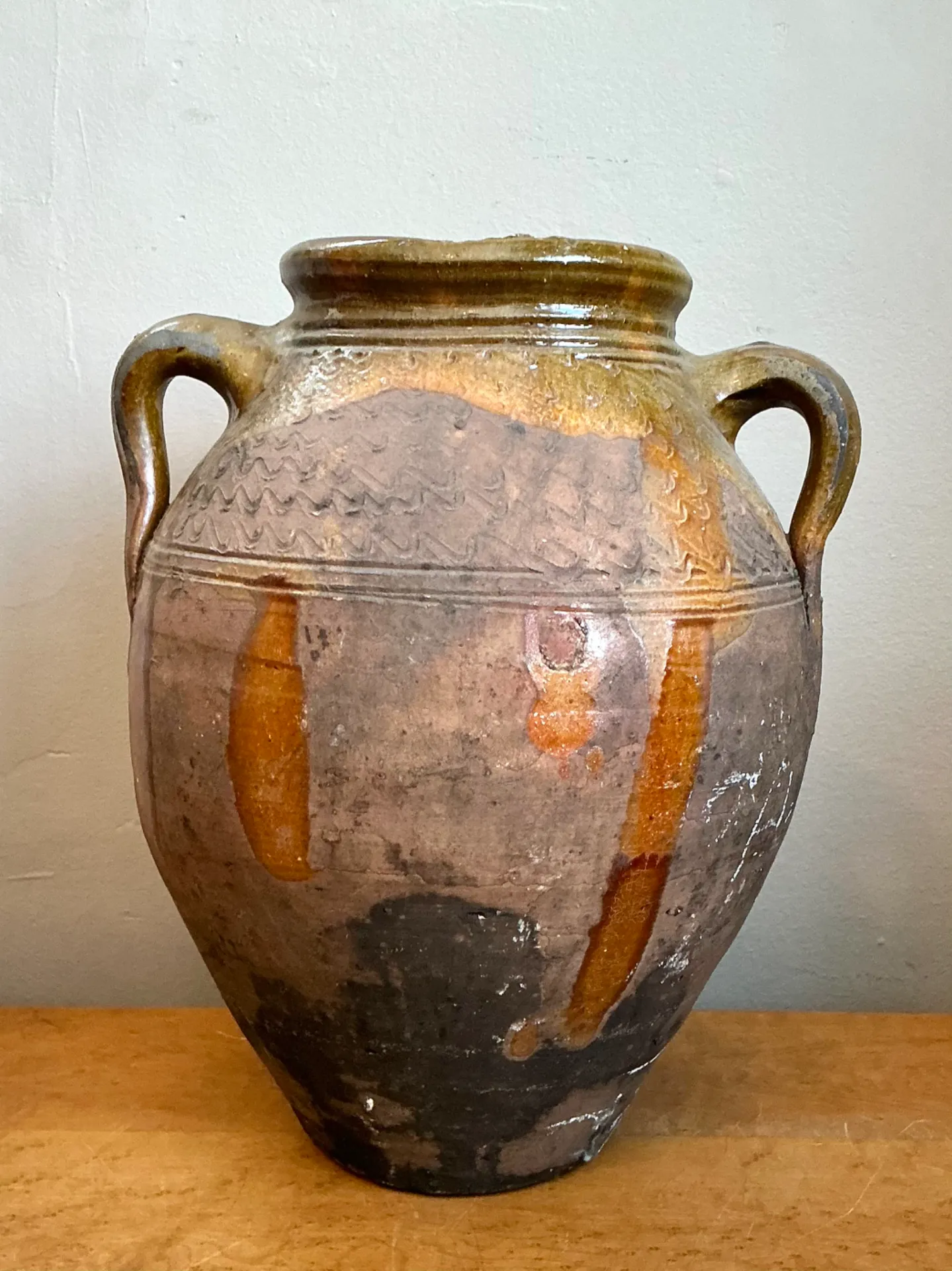 Vintage Glazed Terracotta Jar — additional photo 4