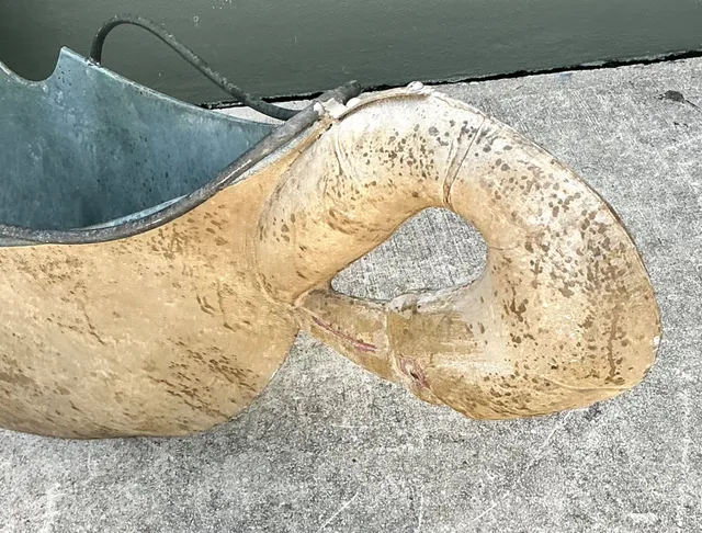 Vintage Distressed Metal Carousel Swan — additional photo 1