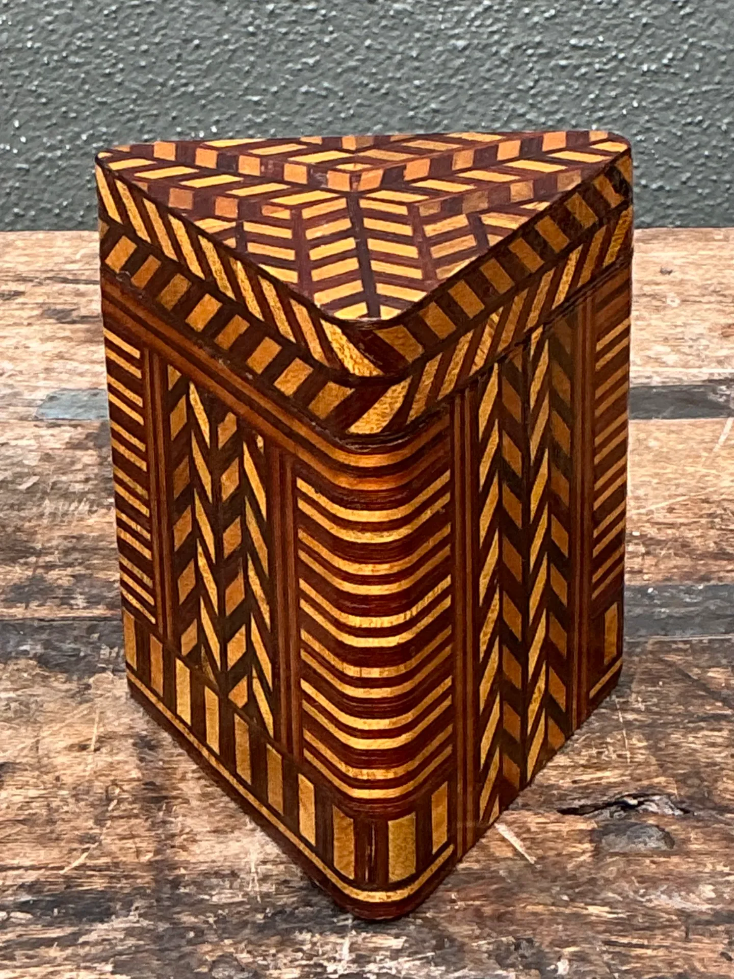 Vintage Geometric Inlaid Wood Box — additional photo 5