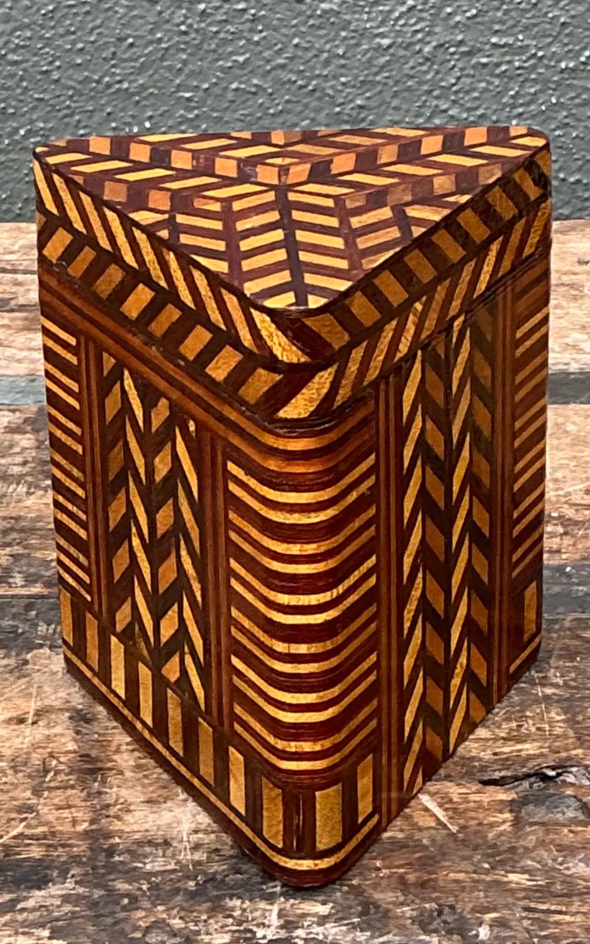 Vintage Geometric Inlaid Wood Box — additional photo 5