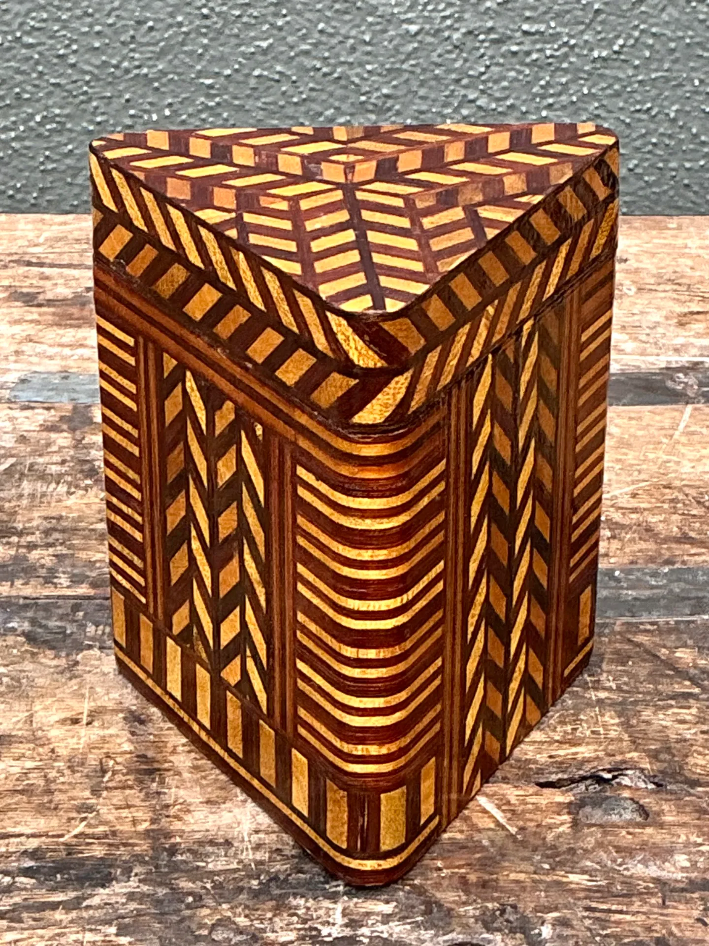 Vintage Geometric Inlaid Wood Box — additional photo 6