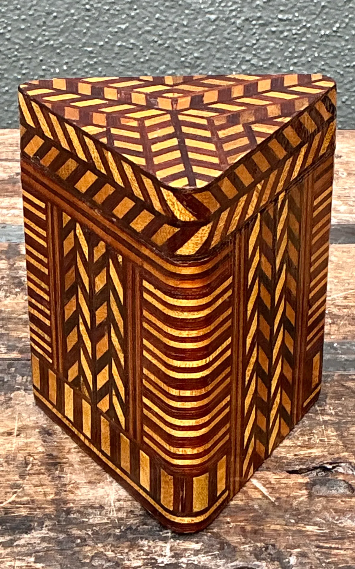 Vintage Geometric Inlaid Wood Box — additional photo 6