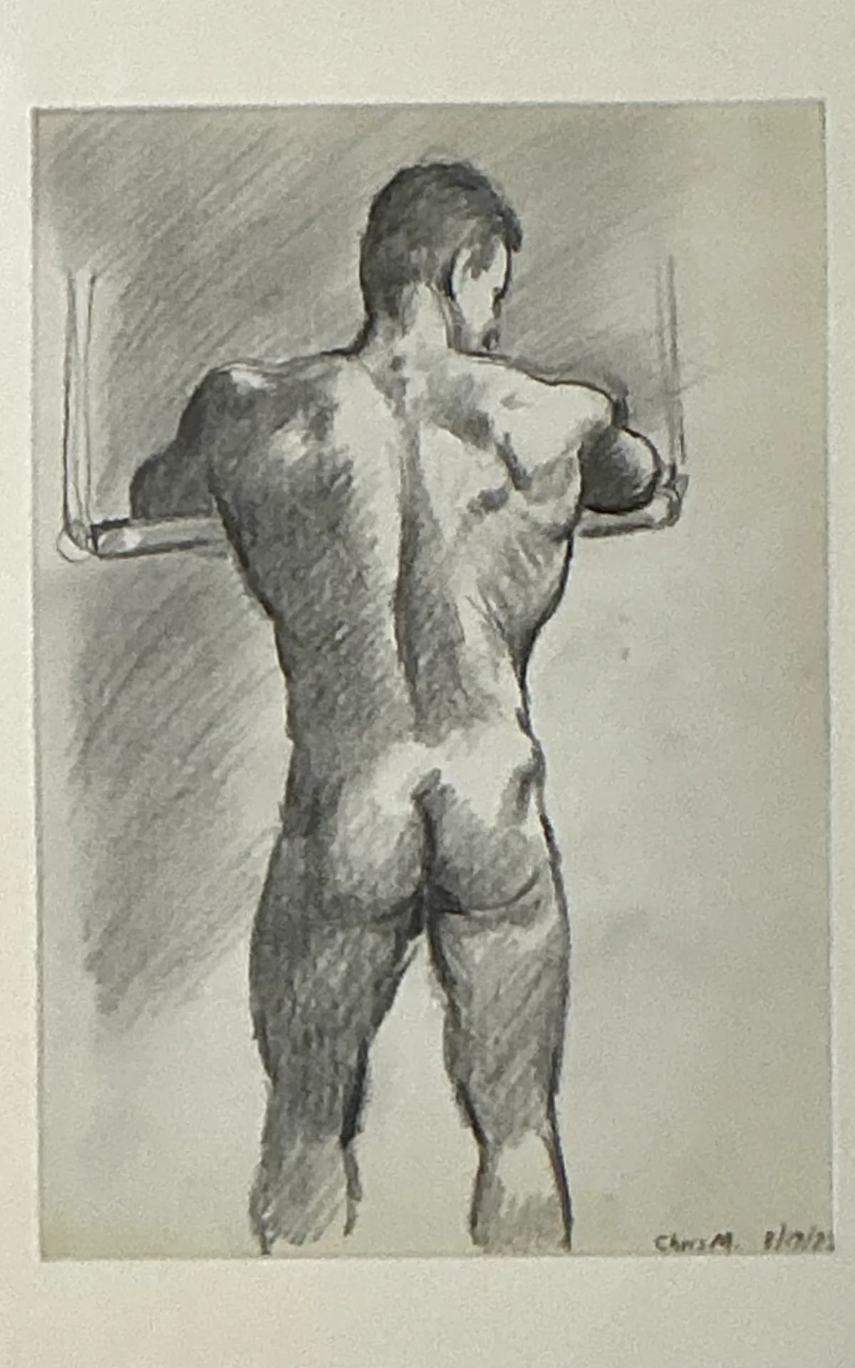 Vintage Original Figurative Watercolor In Mat — additional photo 2