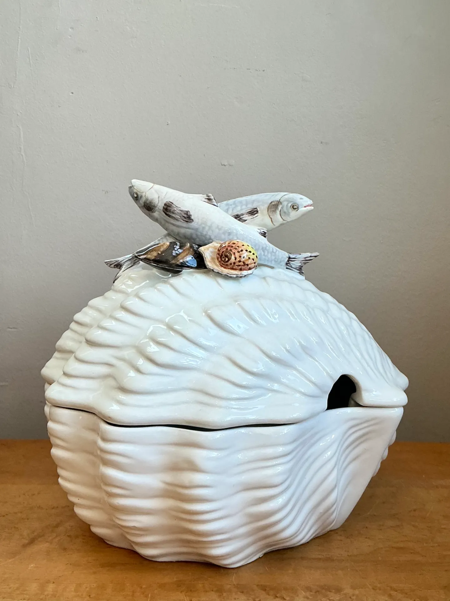 Vintage Italian Glazed Ceramic Fish Tureen — additional photo 4