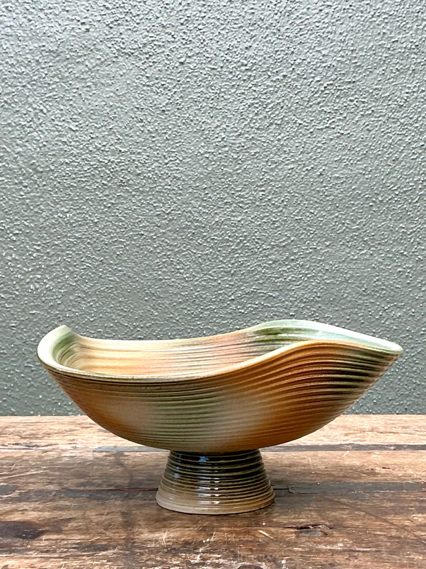 Vintage Original Blue and Green Studio Pottery Bowl — additional photo 8